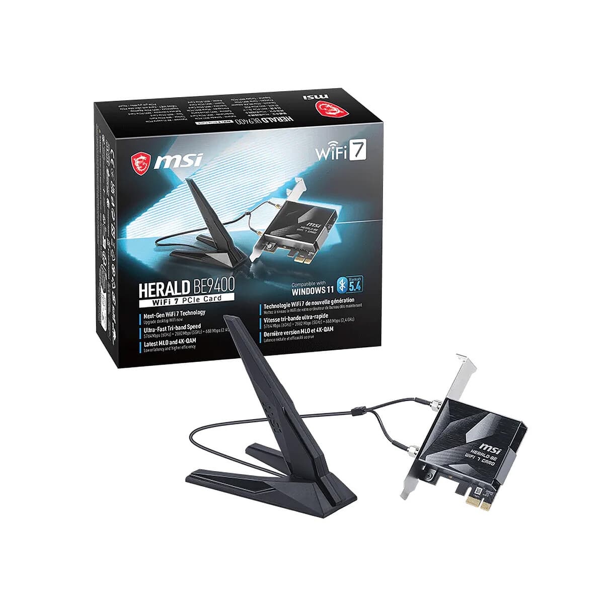 MSI HERALD BE9400 WiFi 7 PCIe Card