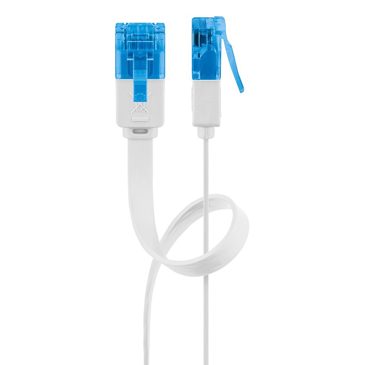 Goobay Câble RJ45 Plat Cat 6a U/UTP 2 m (Blanc)